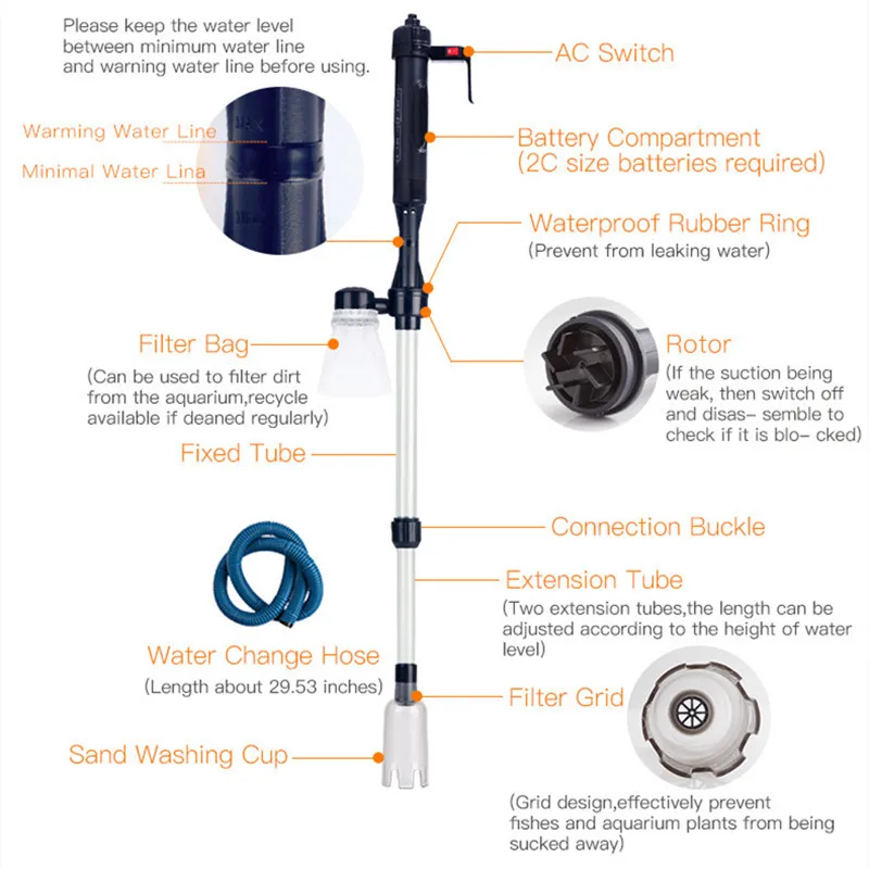 Electric Water Changer Vacuum  - огляд і ціна Aquarium Fish Electric